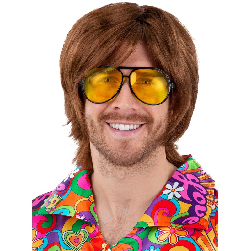 70s Yellow Lens Aviator Costume Glasses