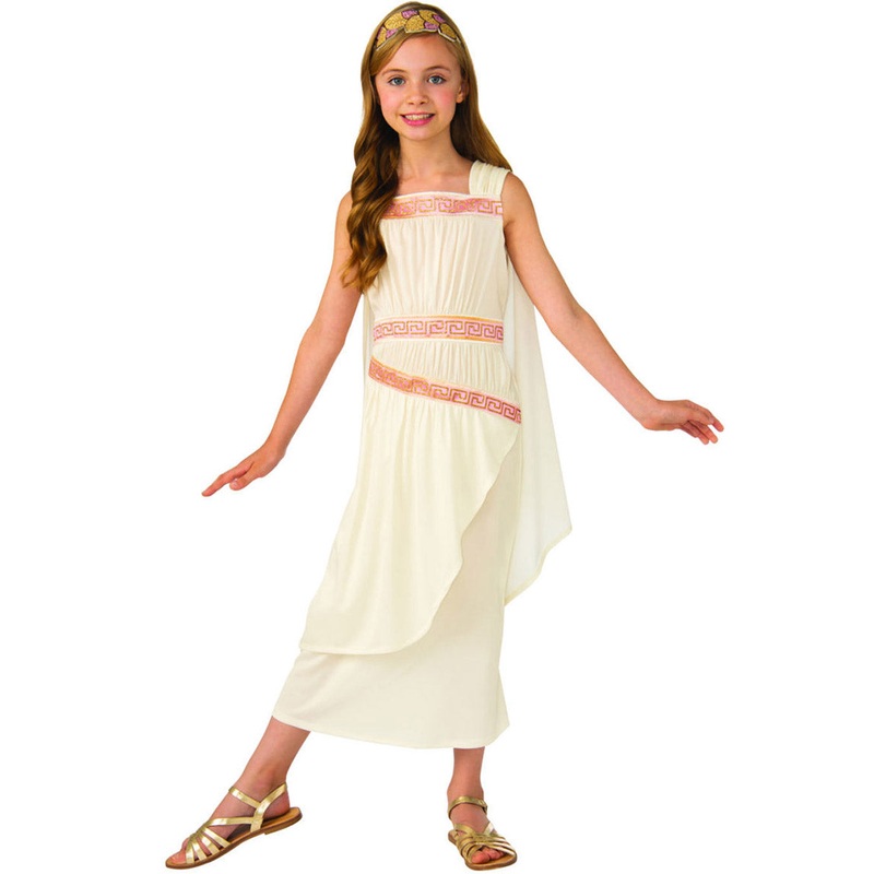 Ancient Roman Goddess Girls White Toga Costume