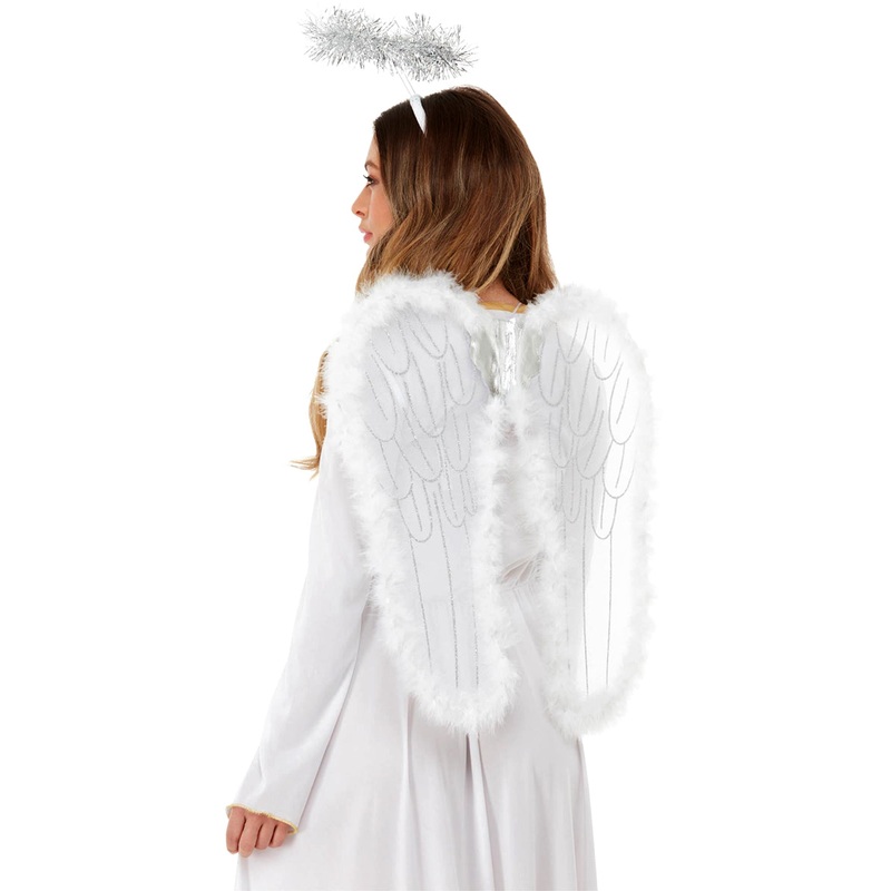 Angel White Halo and Wings Accessory Set