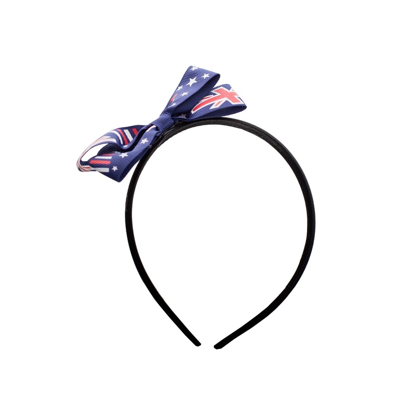 Australian Flag Blue Bow Headband Costume Accessory