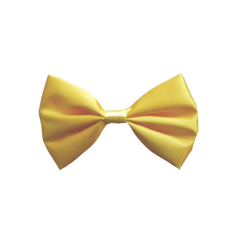 Bright Yellow Satin Costume Bow Tie Accessory