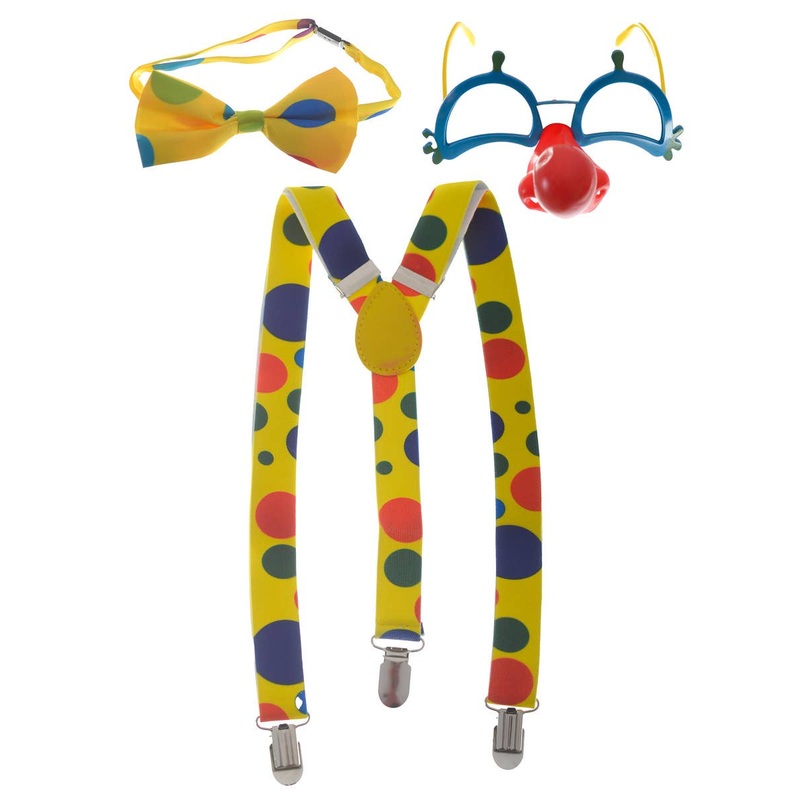 Colourful Clown 3 Piece Costume Accessory Set