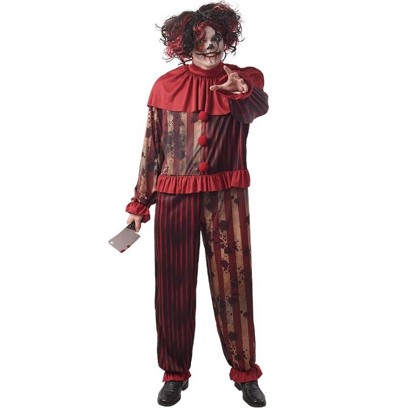 Creepy Blood Splattered Clown Mens Halloween Costume