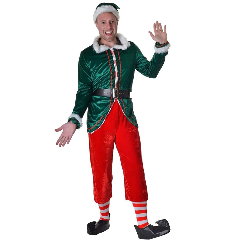 Deluxe Santa's Workshop Elf Mens Christmas Costume