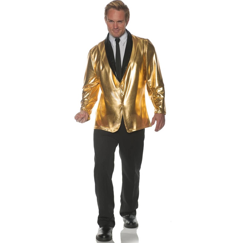 Doo Wop Mens Plus Size Gold 50s Dinner Jacket Costume