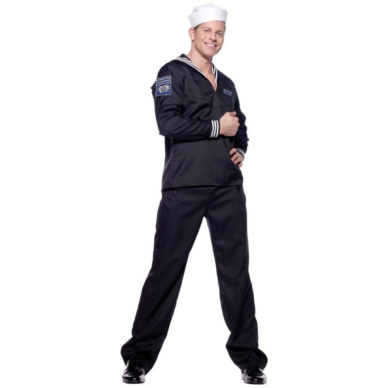 First Mate Sailor Mens Black Navy Officer Costume