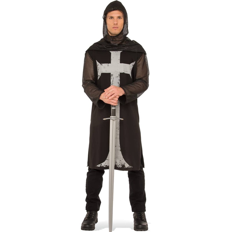 Gothic Knight Mens Medieval Crusader Fancy Dress Costume