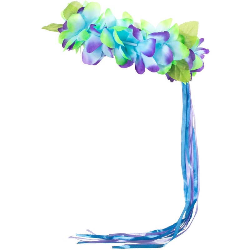 Hawaiian Blue and Purple Flower Crown