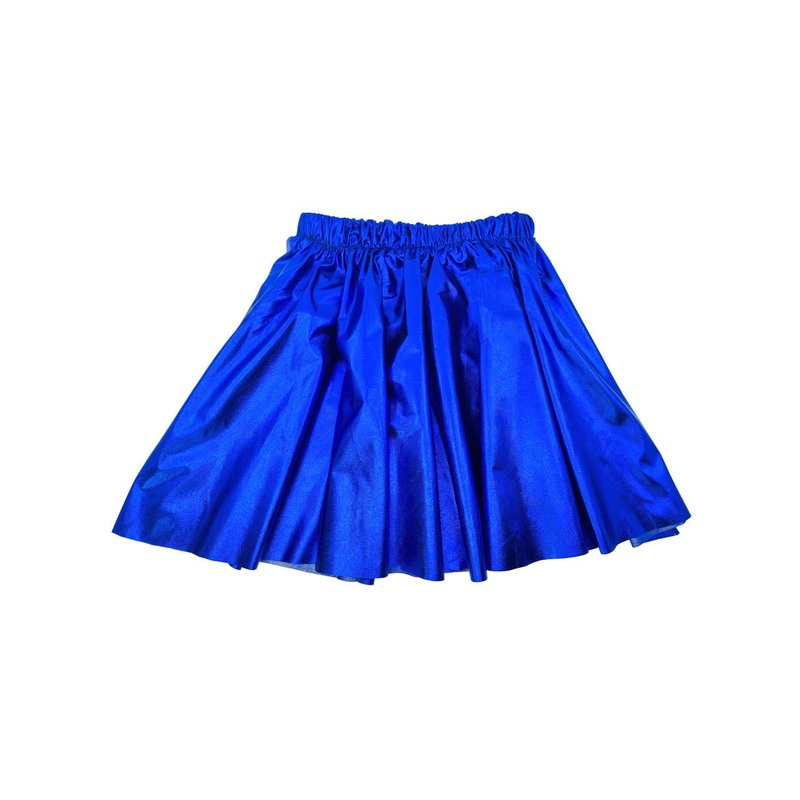 Metallic Blue Girls Cheerleader Costume Skirt