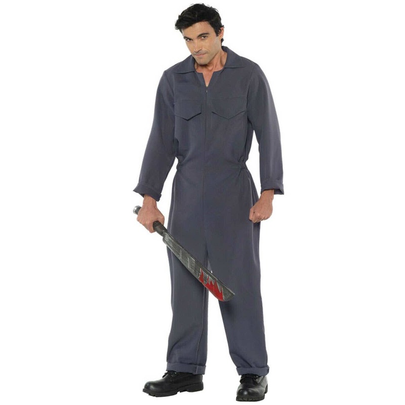 Michael Myers Inspired Mens Grey Boiler Suit Halloween Costume