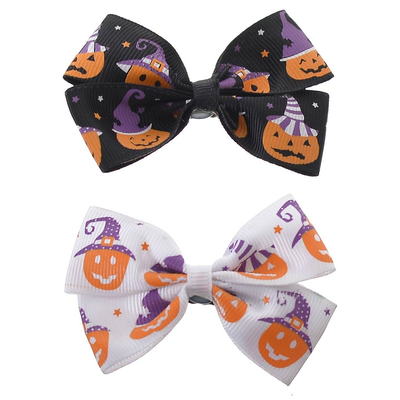Pack of Two Pumpkin Hair Clips Halloween Accessory