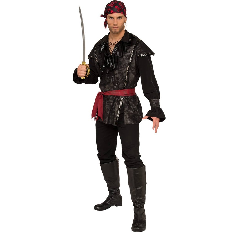 Plundering Black Pirate Mens Dress Up Costume
