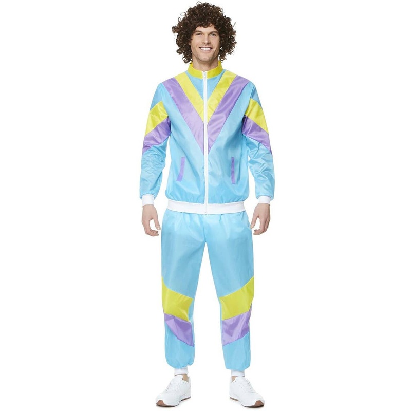 Rad Light Blue 1980s Shell Suit Mens Costume