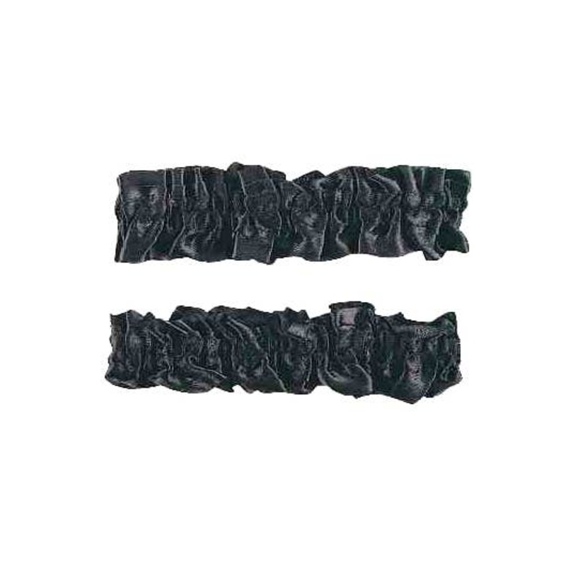 Roaring 20s 2 Pack of Black Satin Arm Band Garter Accessories