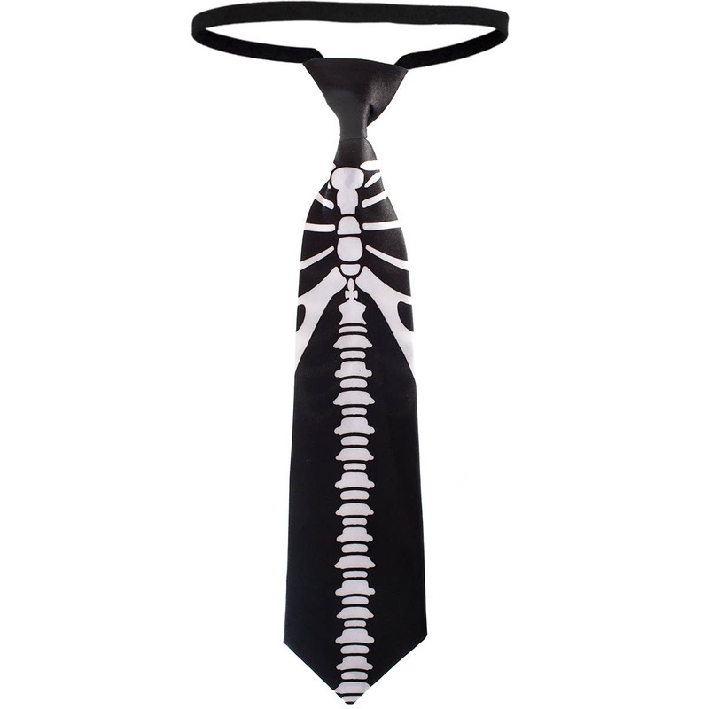 Skeleton Spine Printed Tie Halloween Costume Accessory