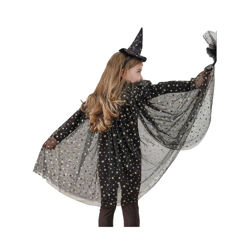 Star Witch Girls Deluxe Black Mesh Cape