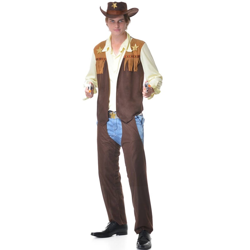 Texan Cowboy Mens Wild West Fancy Dress Costume