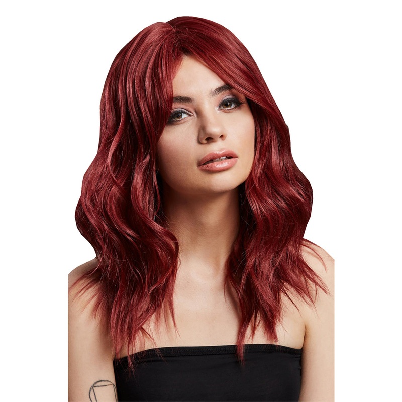 Ashley Womens Ruby Red Two Toned Wavy Fashion Wig