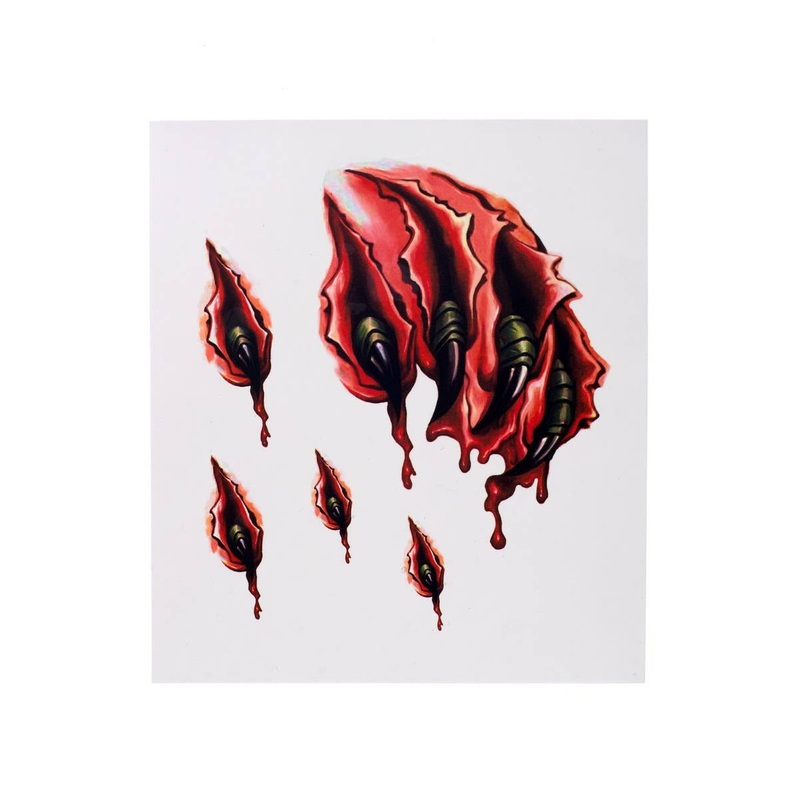 Bloody Claws Horror 3D Temporary Tattoos Pack