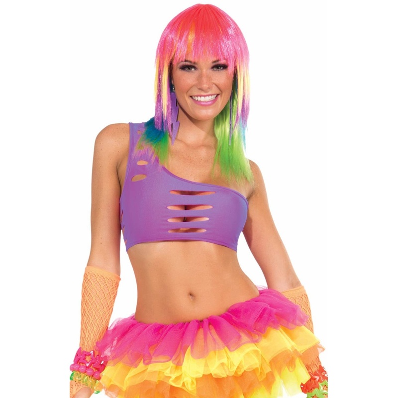 Candy Club 80s Purple Costume Cutout Bra Top