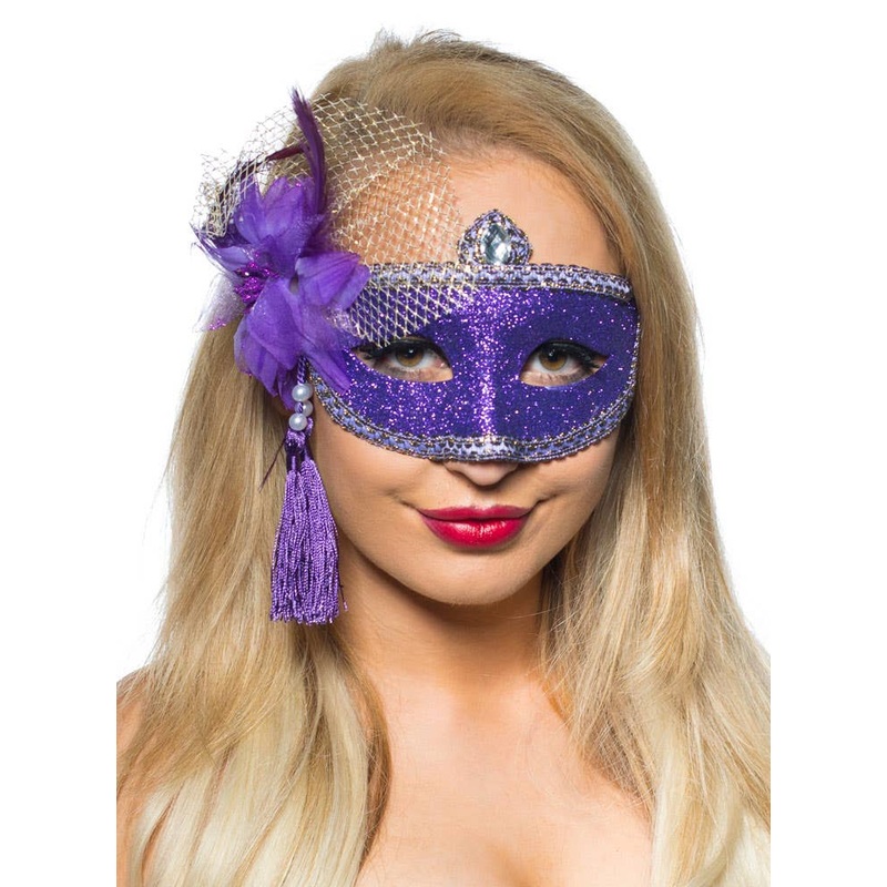 Celebration Purple Glitter Masquerade Mask