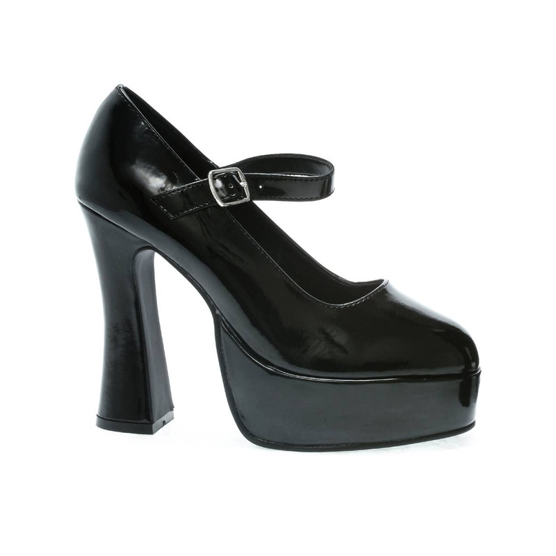 Chunky Heel Womens Black Mary Jane Costume Shoes