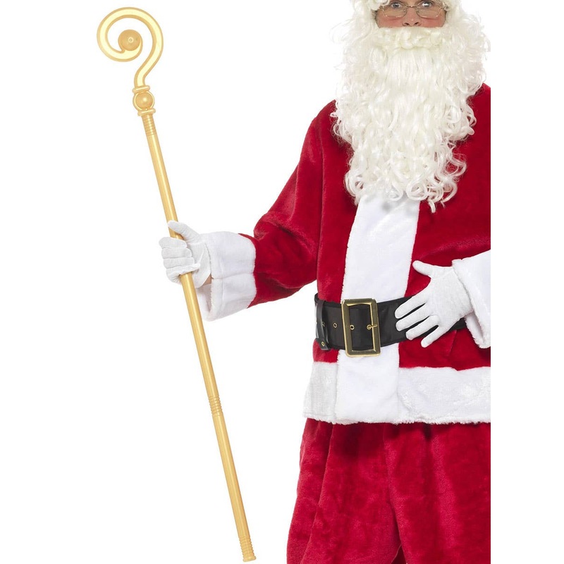 Extendable Gold Santa Staff Costume Accessory