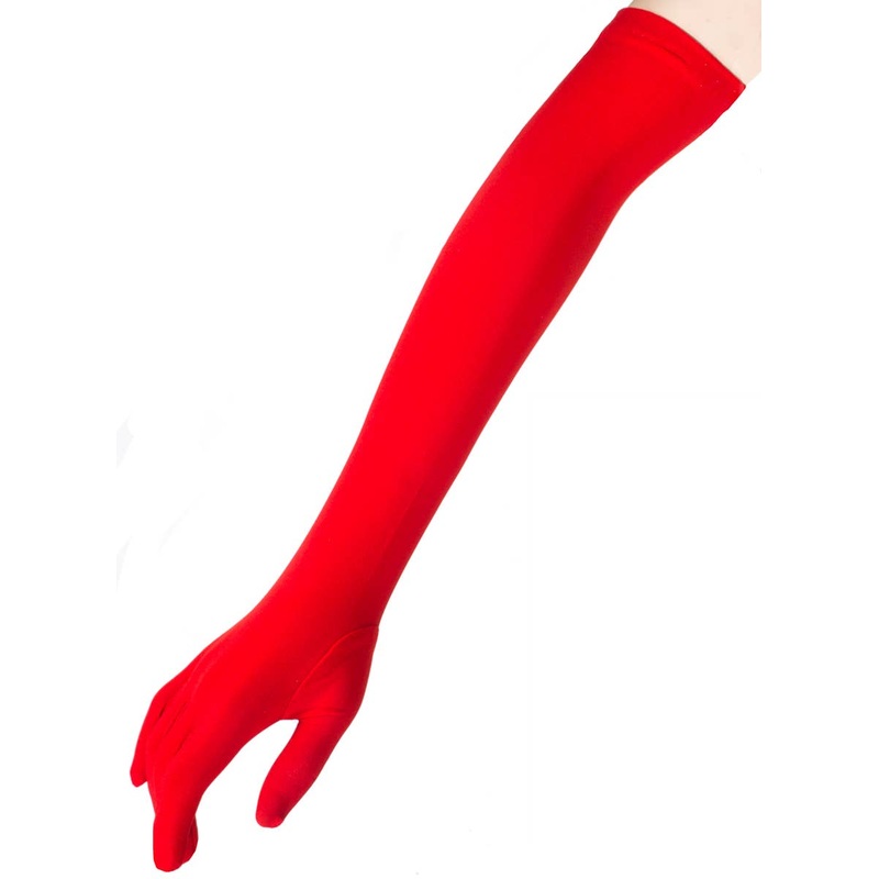 Extra Long Matte Red Opera Costume Gloves