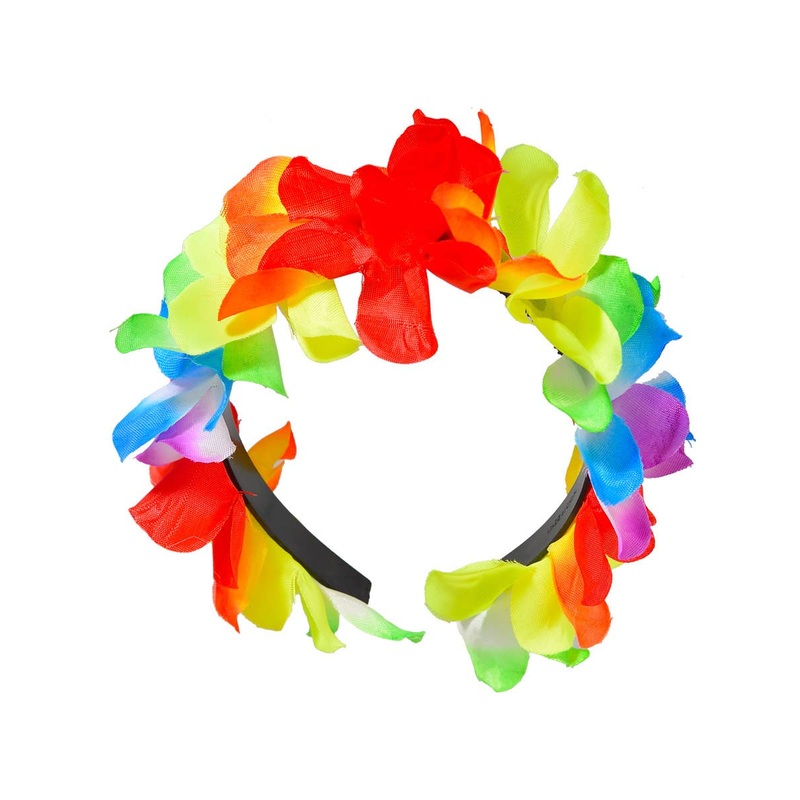 Hawaiian Rainbow Flower Costume Headband