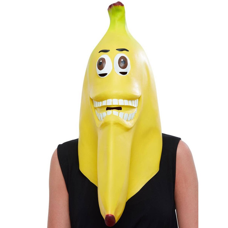 Hilarious Yellow Banana Full Head Latex Costume Mask