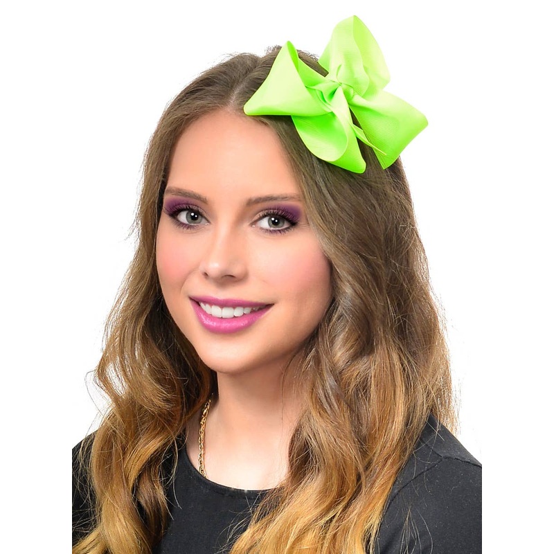 Large Neon Green Hair Bow 80s Costume Accessory
