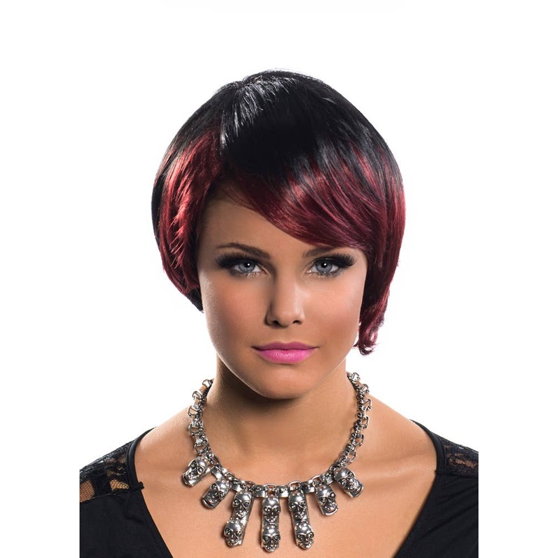 Lorna Red and Black Deluxe Womens Wig