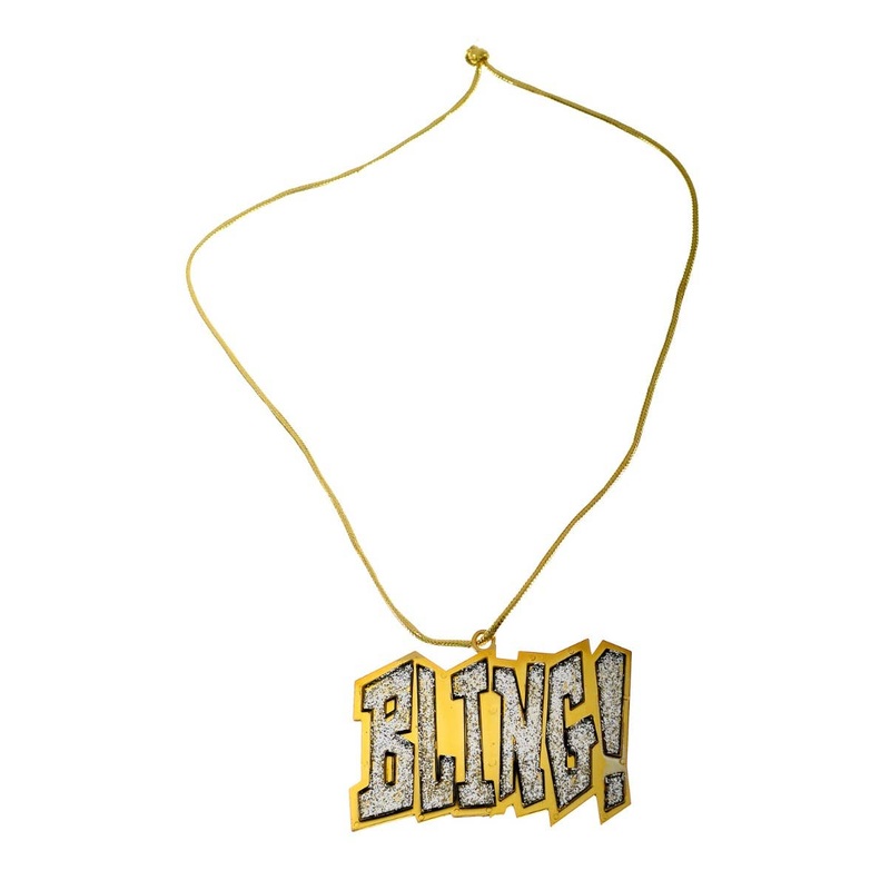 Mega Bling Gold Gangsta Costume Necklace