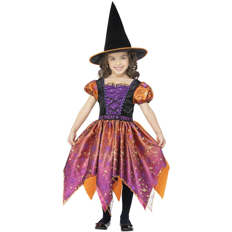 Moon And Stars Witch Girls Halloween Costume