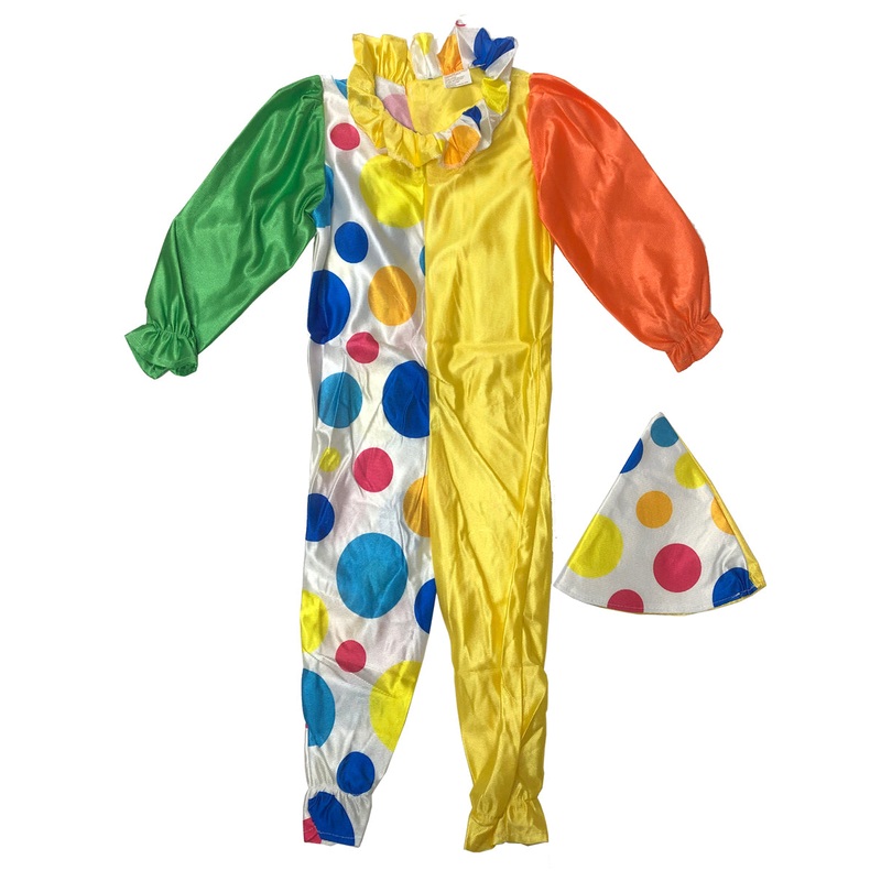Multi colour Clown Costume Child -Size Small Toddler