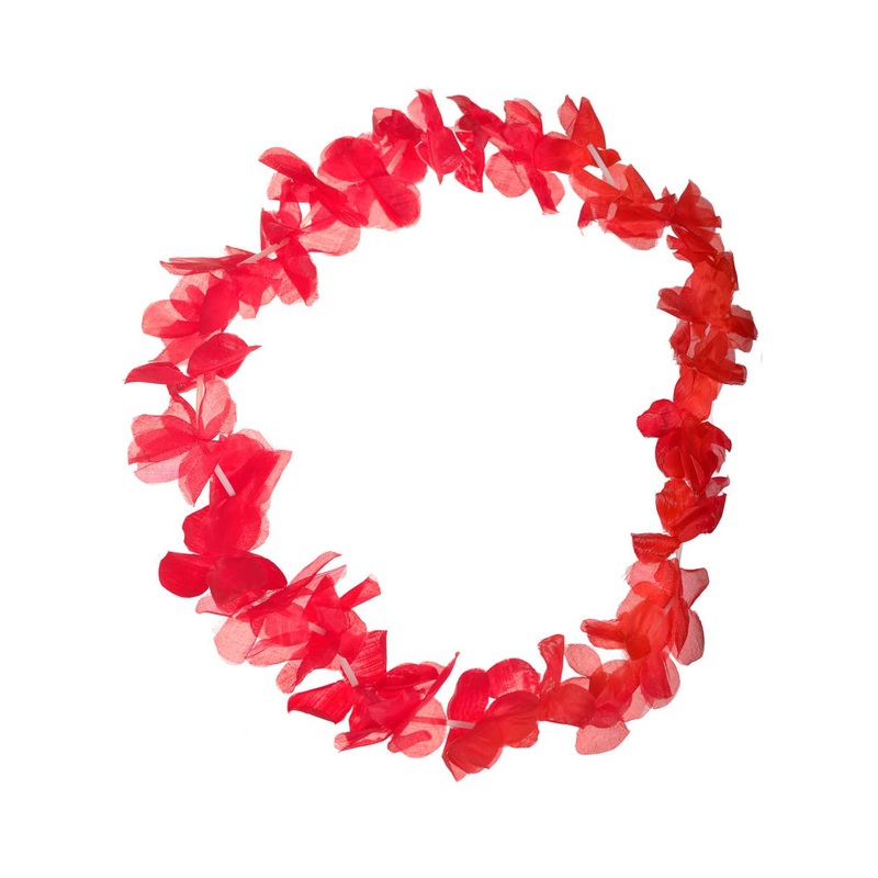 Neon Red Flower Lei Hawaiian Costume Accessory