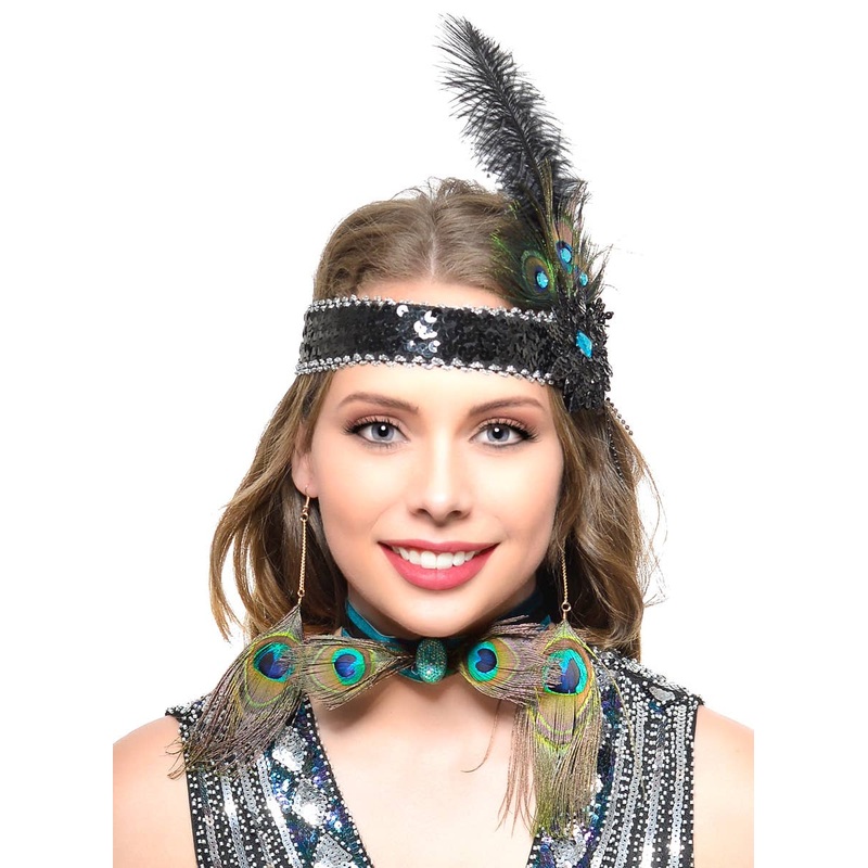 Peacock 1920s Flapper Choker Costume Necklace