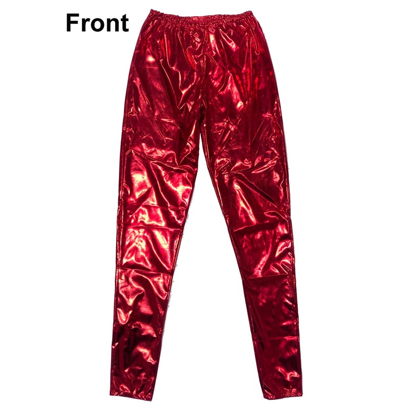 Red Metallic Leggings Womens - Size XSmall