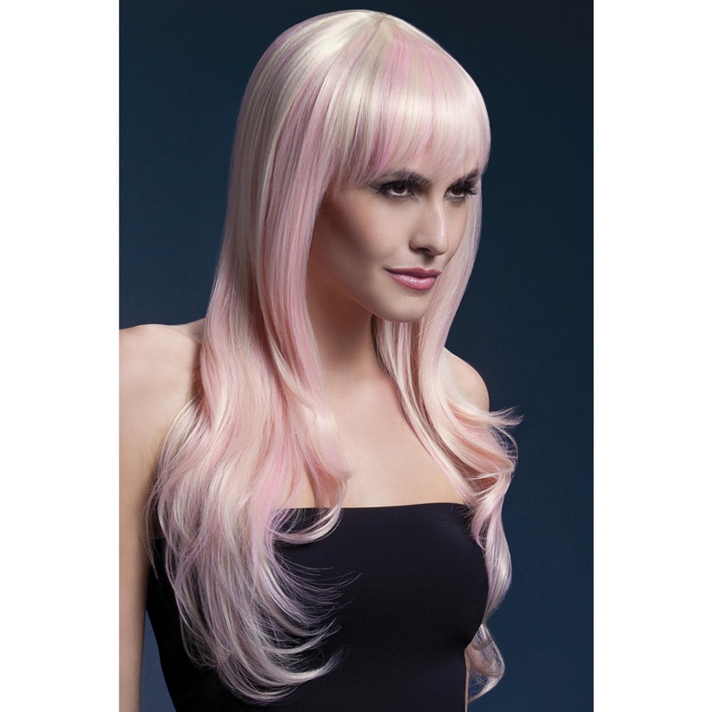 Sienna Womens Candy Blonde Mid Length Fashion Wig With Fringe