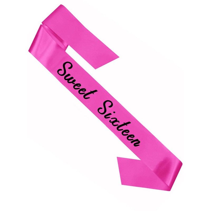 Sweet 16 Pink and Black Party Sash
