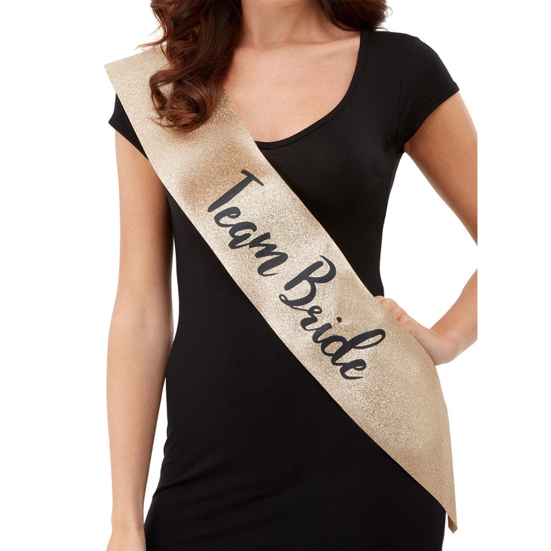 Team Bride Gold Glitter Hens Party Sash