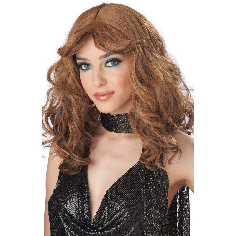 1970s Disco Womens Caramel Brown Costume Wig