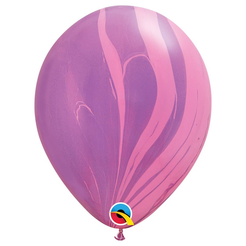 Agate Marble Effect Pink And Violet 27cm Single Latex Balloon
