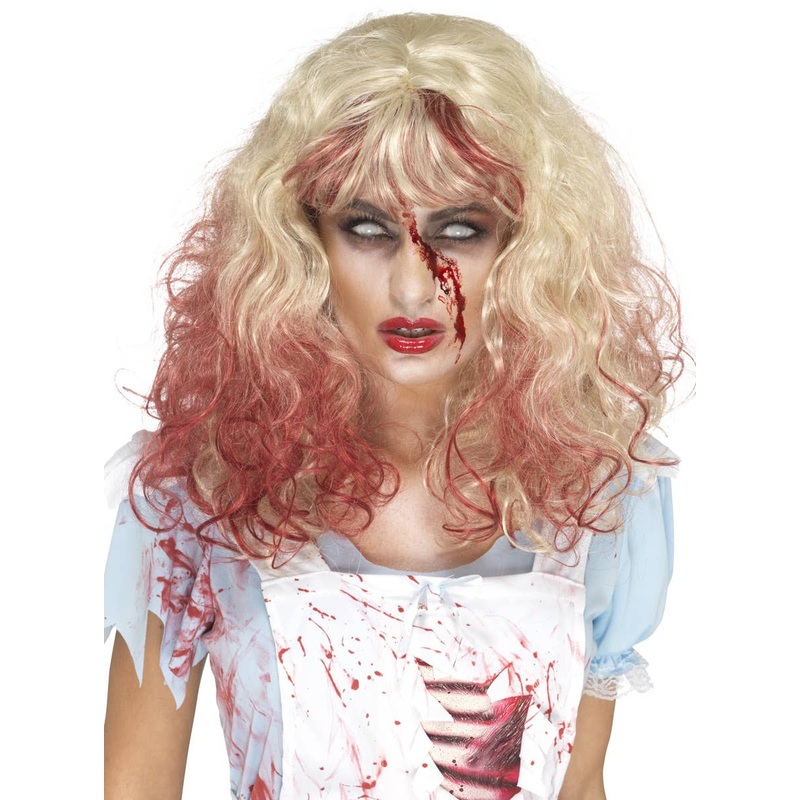 Alice in Zombieland Womens Blood-Soaked Blonde Wig
