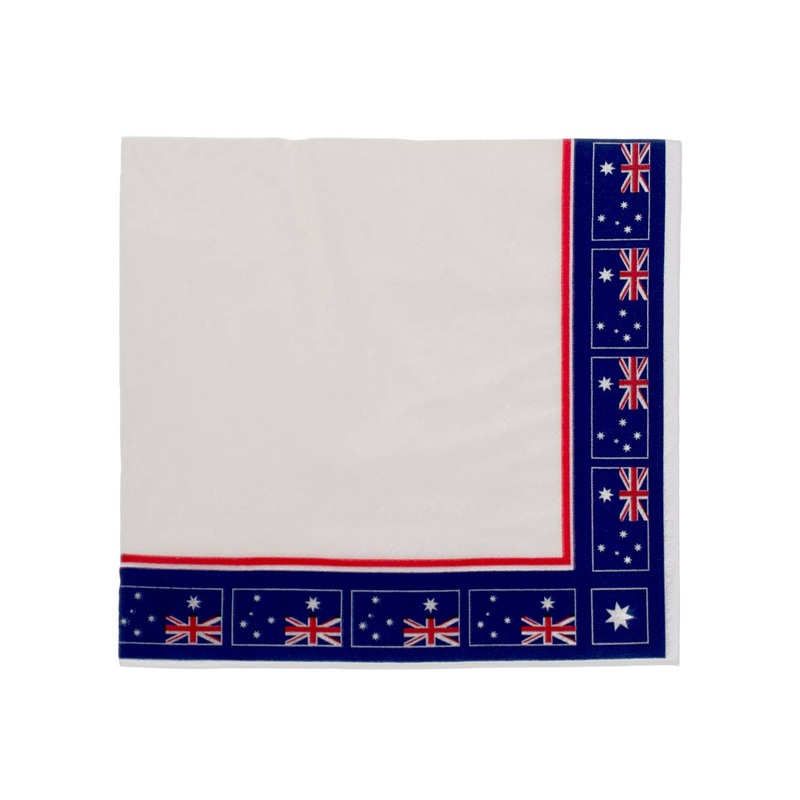 Australia Day 16 Pack White Paper Napkins