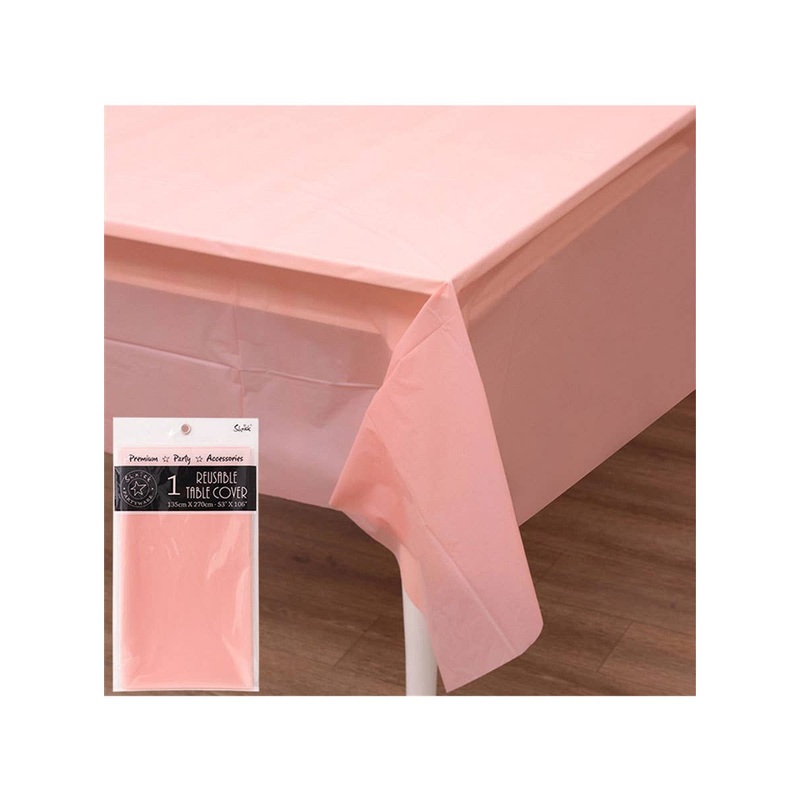 Blush Pink 270cm Plastic Table Cover