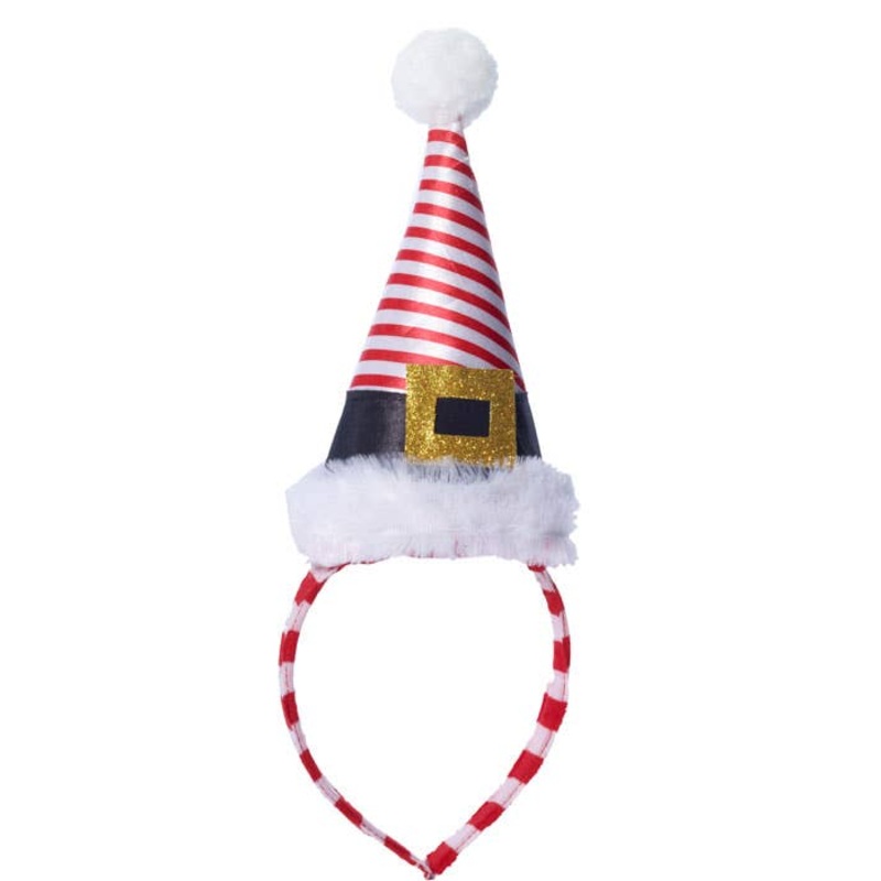 Candy Cane Mini Striped Christmas Hat on Headband