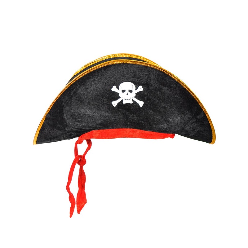 Classic Black Felt Pirate Costume Hat