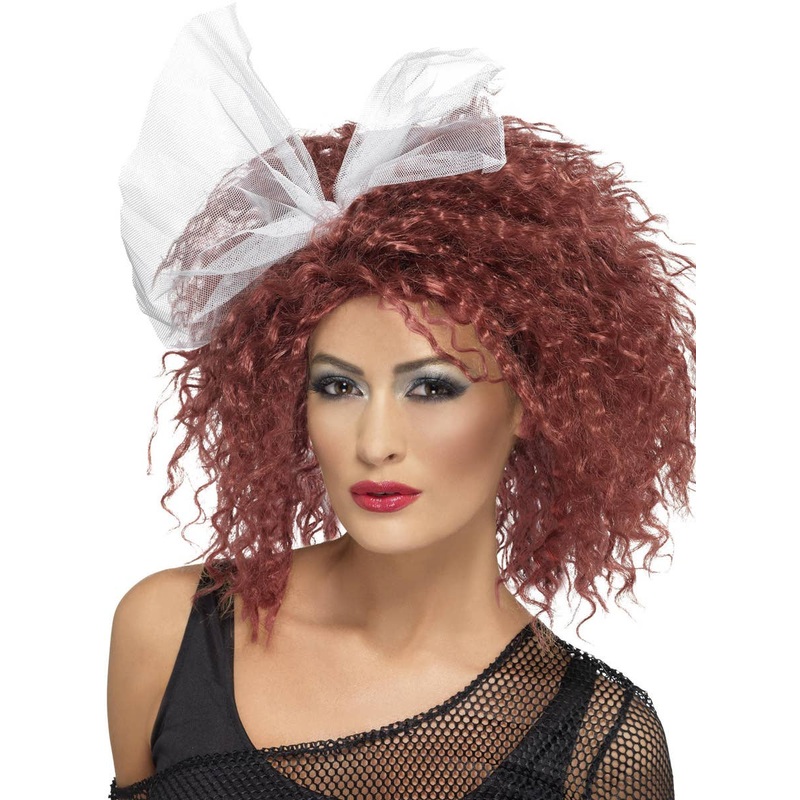 Crimped Auburn 80s Wild Child Womens Costume Wig
