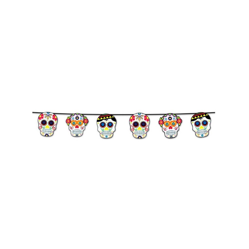 Day of the Dead Sugar Skulls Hanging Garland Decoration